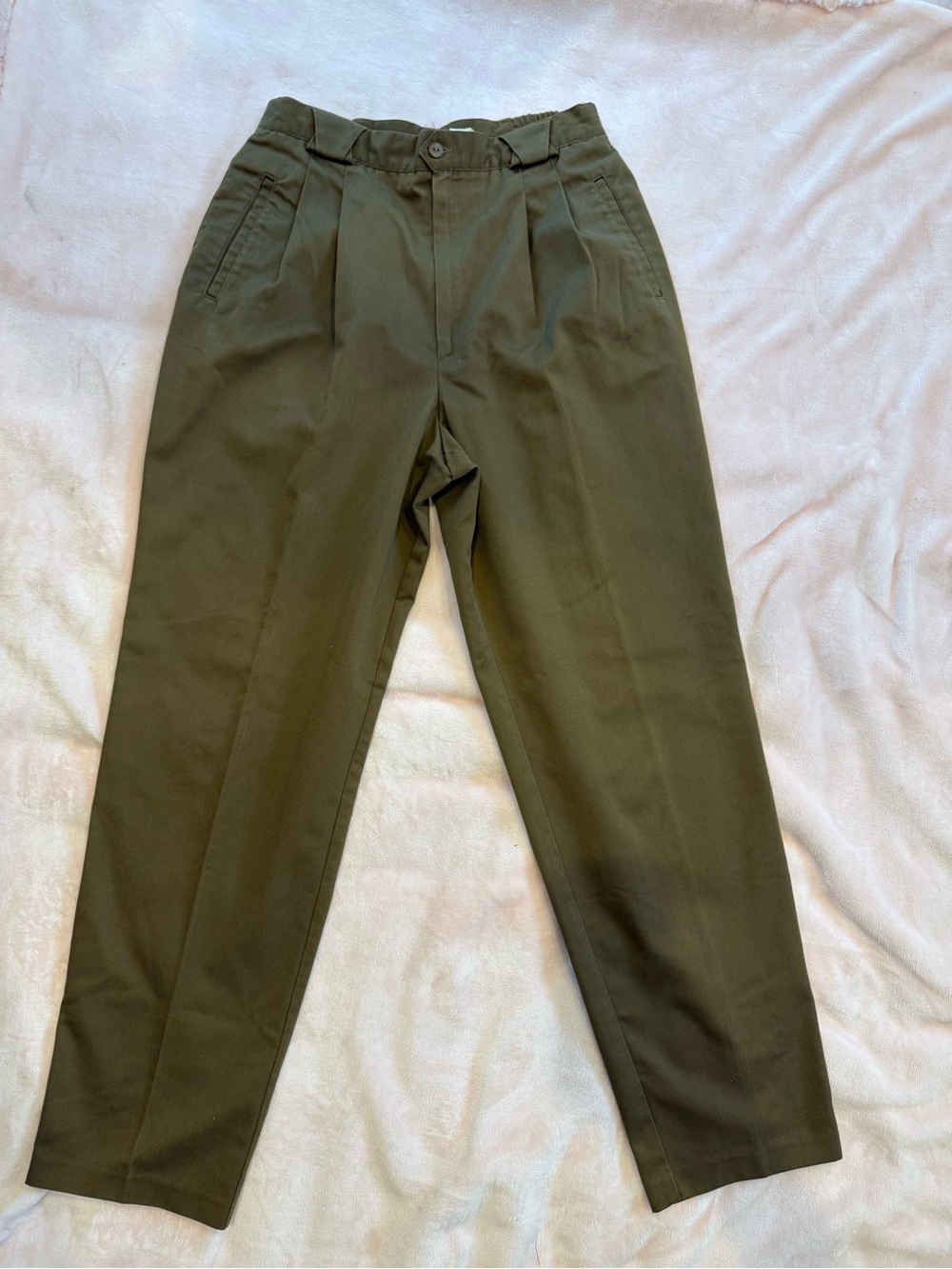 Cabin Creek Olive Pleated Tapered Trousers Women’s 12